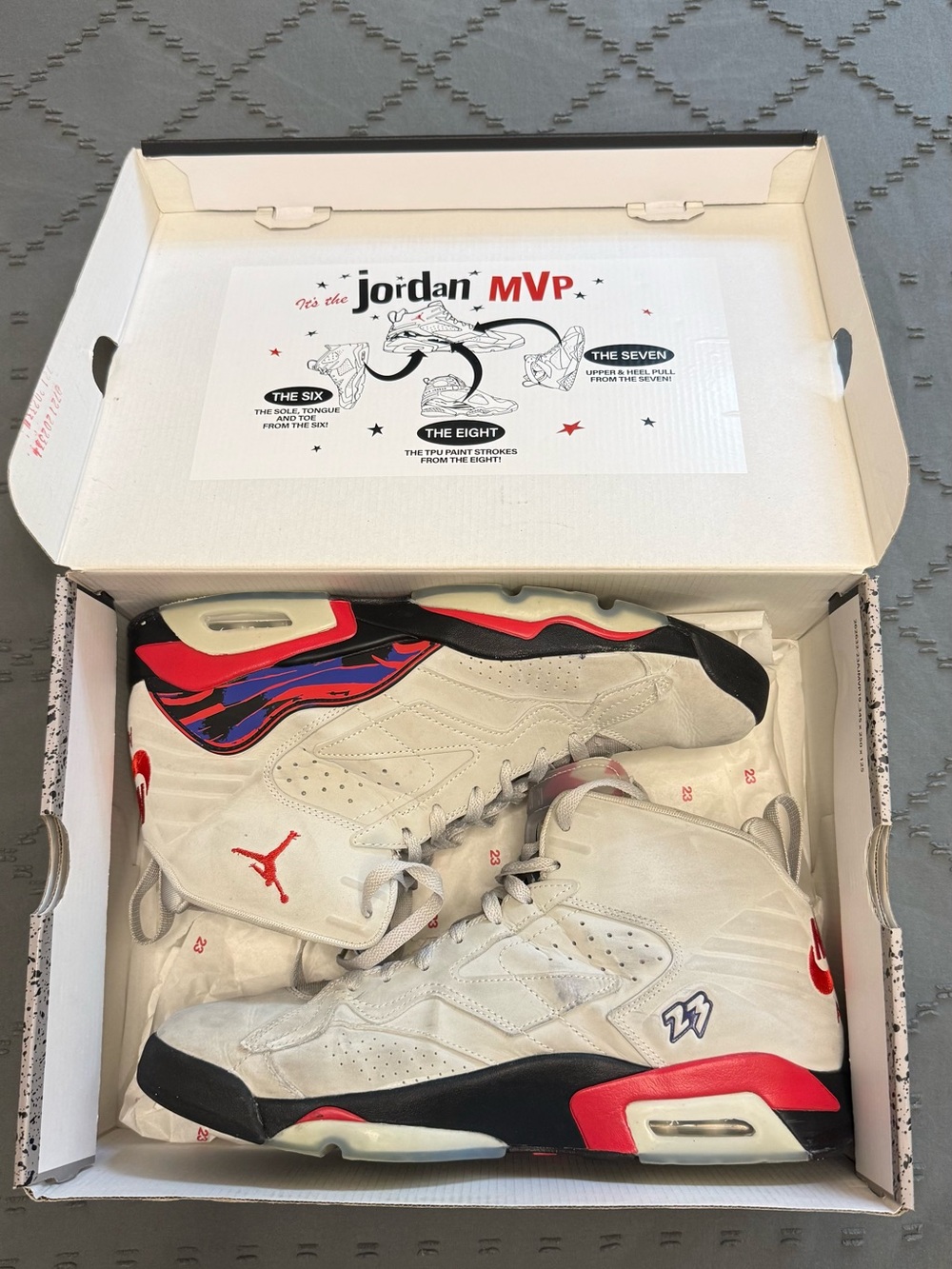 Nike Jordan MVP White/Red Basketball Shoes US Men 11.5